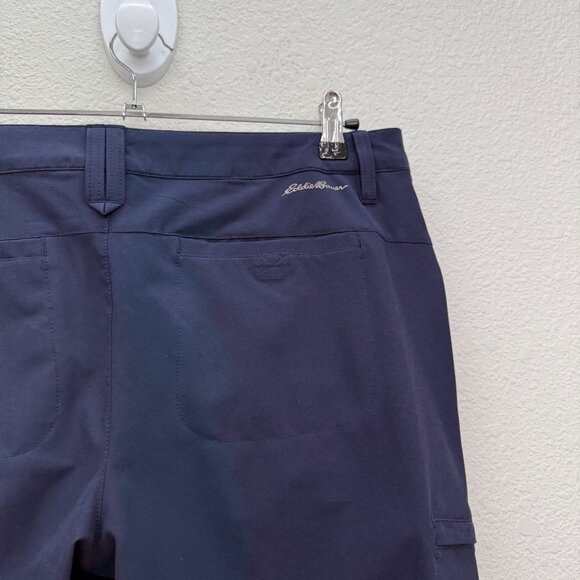 Eddie Bauer Atlantic Blue Capri Performance Stretch Quick Dry Pant Womens 10 NEW - Picture 5 of 10